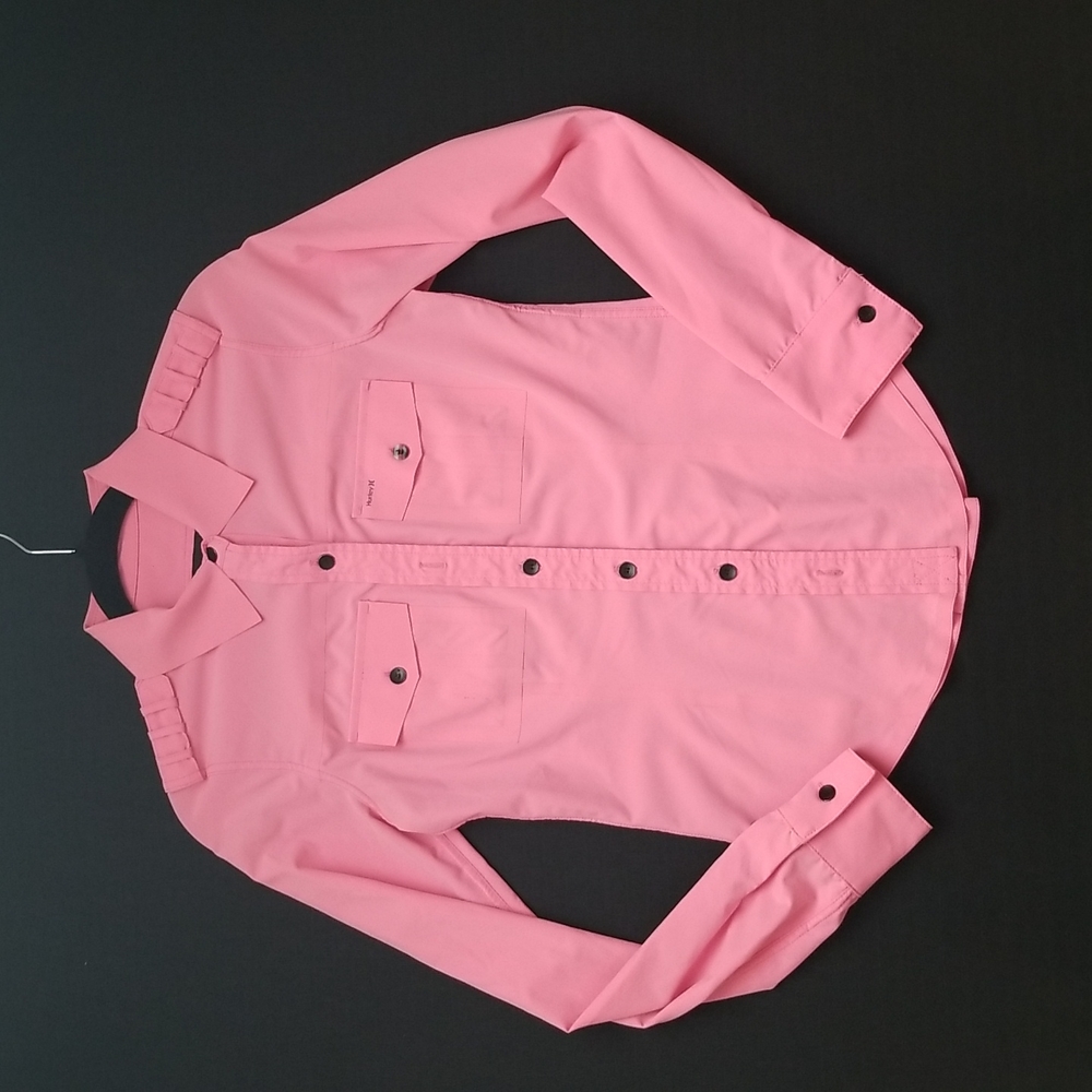 VINTAGE PINK HURLEY PHANTOM Long Sleeved Button Up Blouse Small